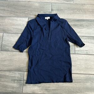 Goldie blue ribbed top